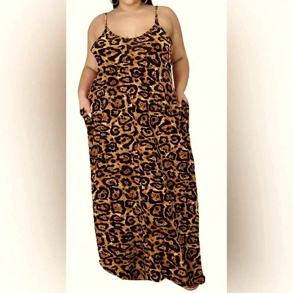 Lexiart Spaghetti Dresses Sexy Summer Long Maxi Dress with Pockets Beach…